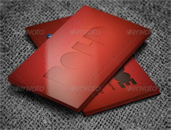 red metal business card