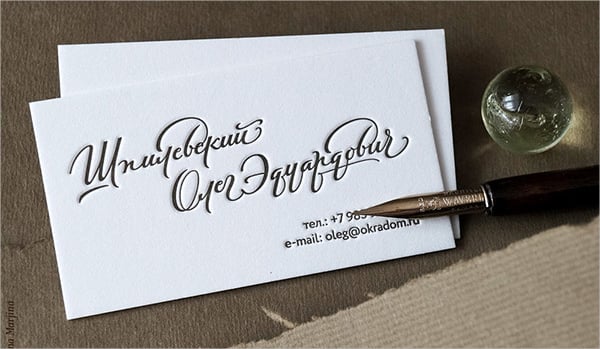 calligraphy for business card