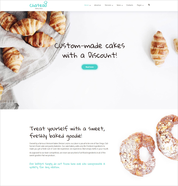 sweetscakes bakery wordpress theme