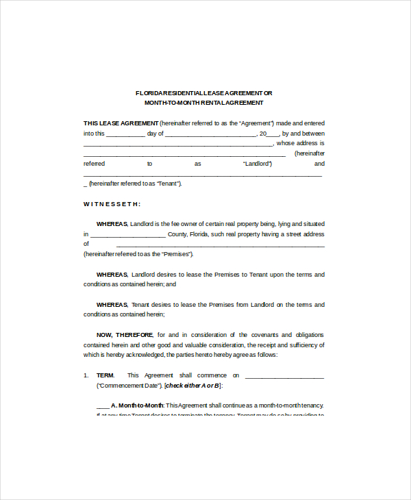 Residentiary Lease Template - 7+ Free Word, PDF Documents Download