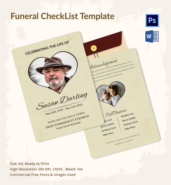 funeral checklist template 1