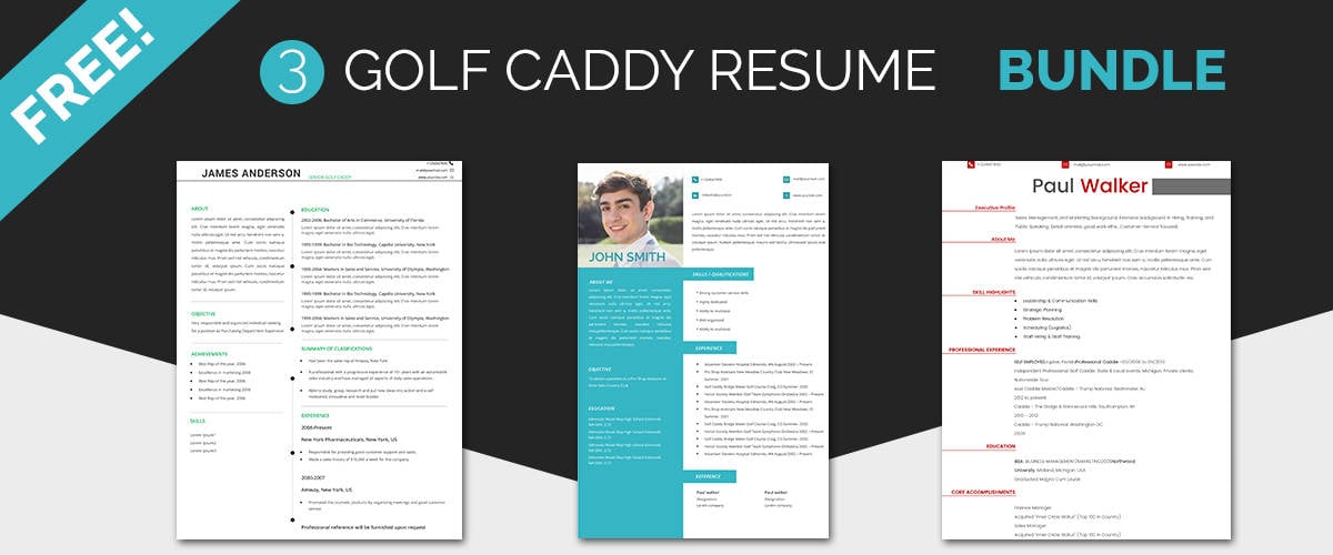 golf caddy resume templates