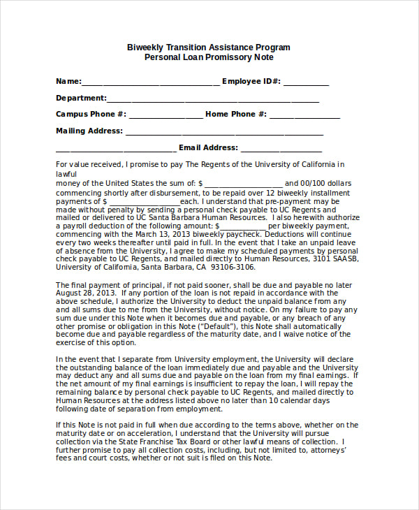 Promissory Note Real Estate Template