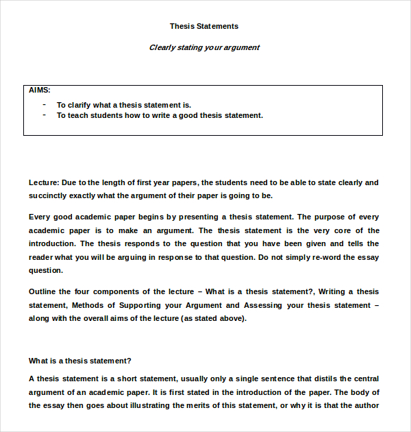 how to make a thesis statement layout