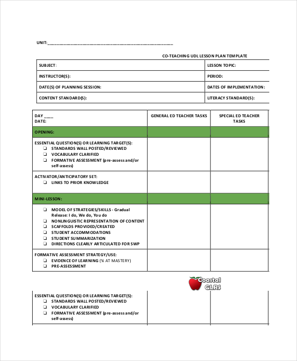 Lesson Plan Template 14 Free Word PDF Documents Download