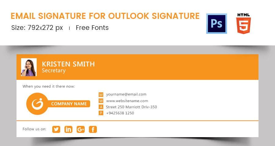 microsoft outlook signature template