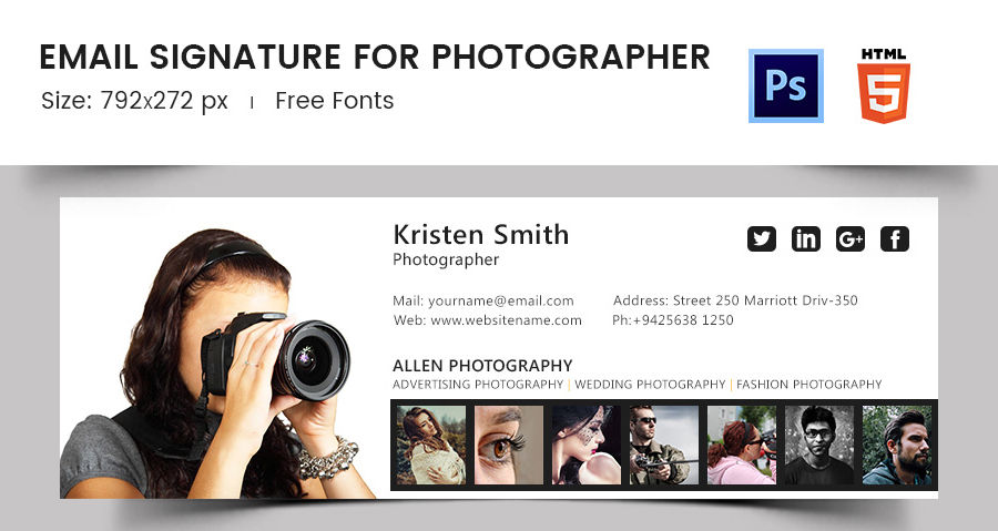 96 Responsive Email Signatures Free Premium Templates Free Email Templates For Portrait Photographers