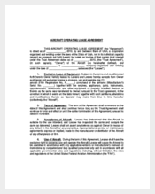 Aircraft Operating Lease Agreement Template
