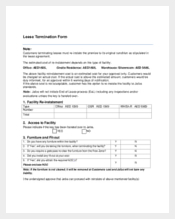 Lease Termination Form Template