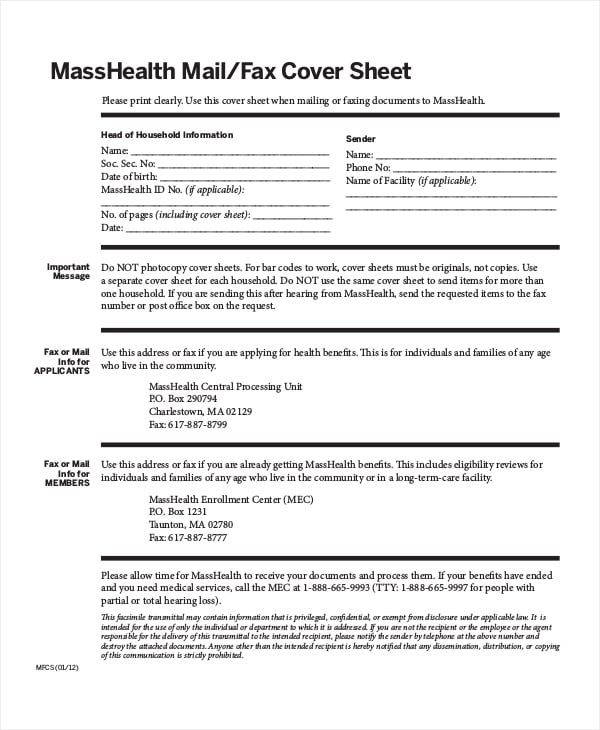 Fax Cover Sheet Template - 15+ Free Word, PDF Documents Download