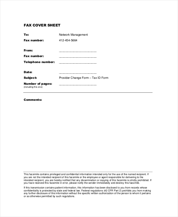 Fax Cover Sheet Template 15+ Free Word, PDF Documents Download