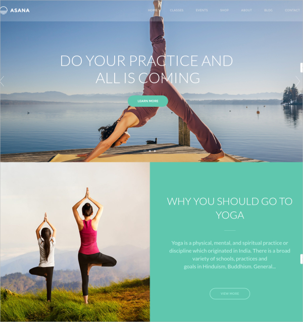 yoga sport website template