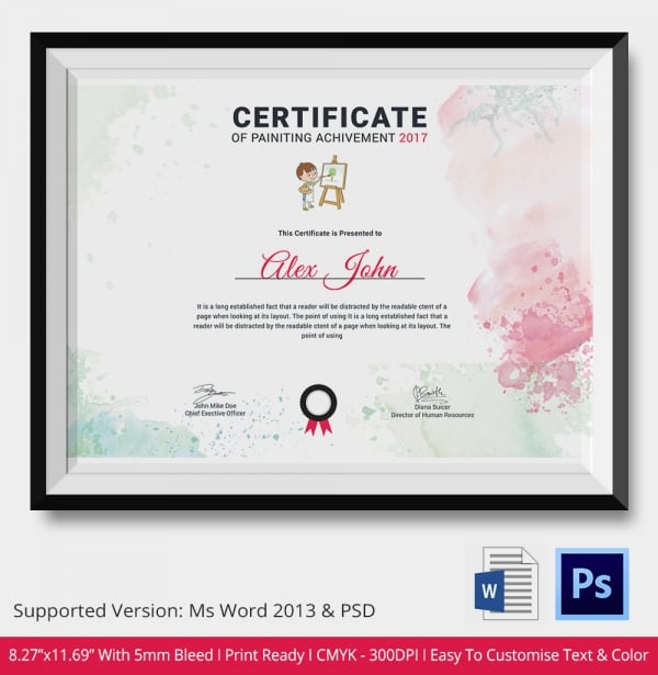 Painting Certificate 5  Word PSD Format Download Free Premium