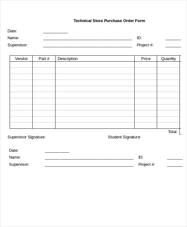 16+ Purchase Order Templates - Docs, Word