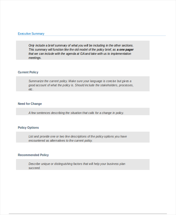 Policy Brief Template Word Free Printable Templates