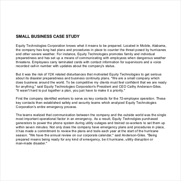 free business case study examples with solutions
