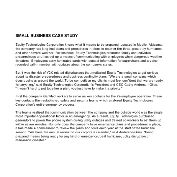 case study example about business