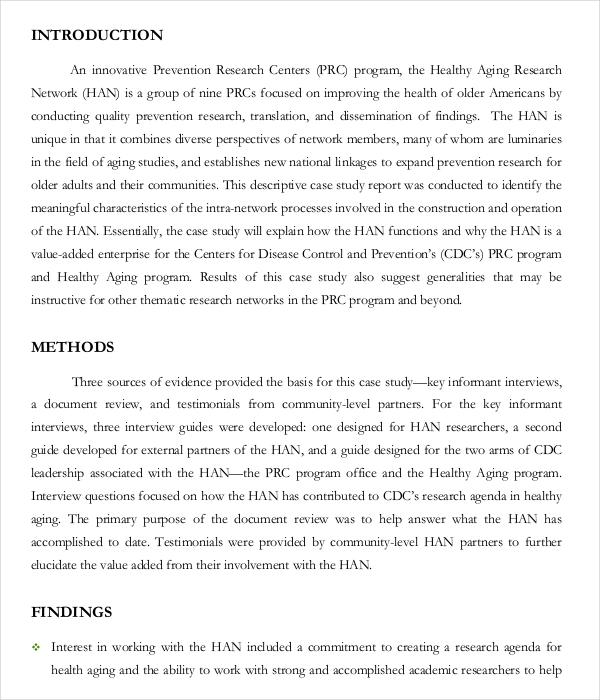 how to write report on case study