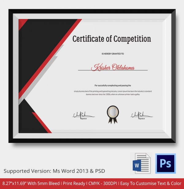 volleyball certificate templates