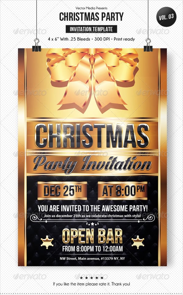 printable christmas party invitation template