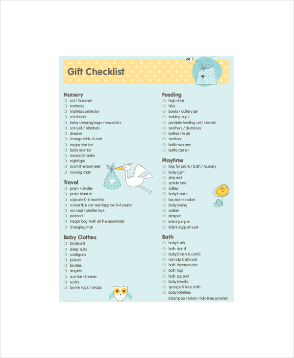 Baby Registry Checklist Template - 10+ Free Word, PDF Documents