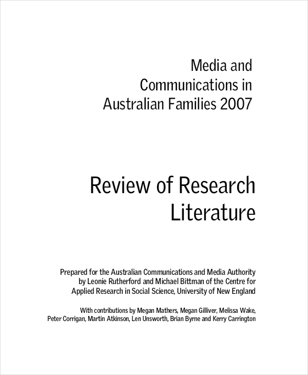 Sample Literature Review Of An Action Research