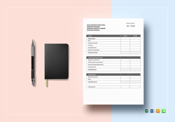 balance sheet excel template