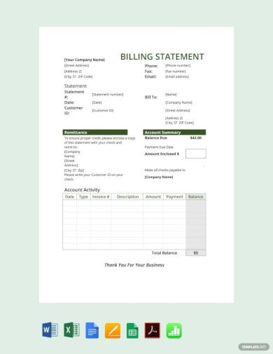 billing statement