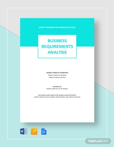 business requirements analysis template