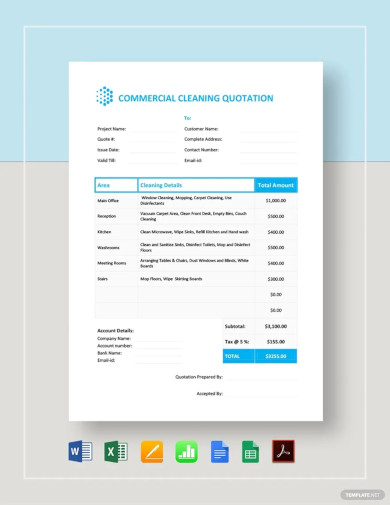 commercial cleaning quotation template