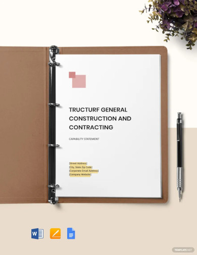 construction capability statement template