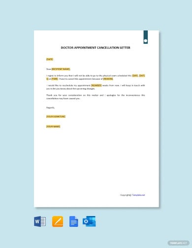 doctor appointment cancellation letter template