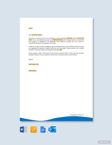 30+ Cancellation Letter Templates - PDF, DOC