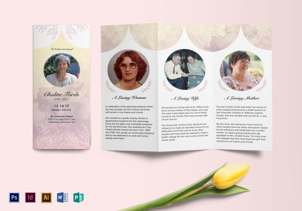 funeral tri fold brochure template