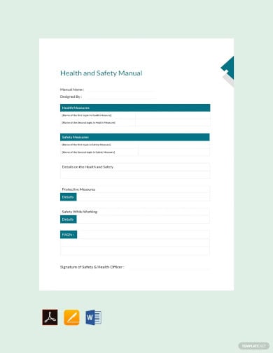 health and safety manual template