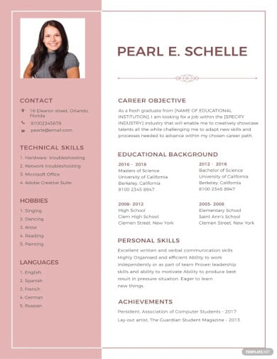 high school objective resume template