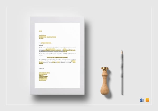 letter of agreement master professional services agreement in word