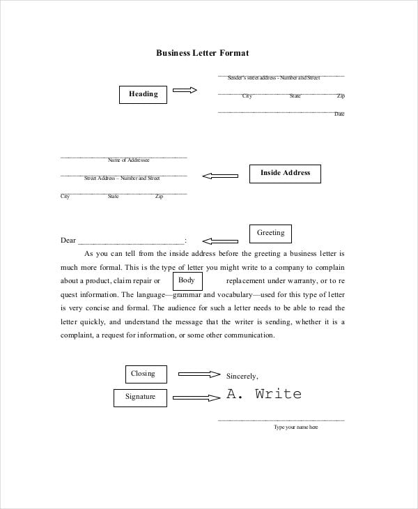 modern business letter format