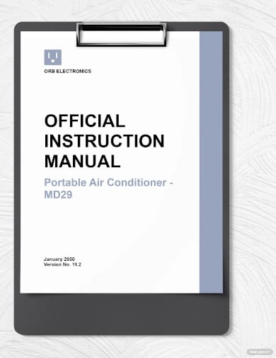 official instruction manual template