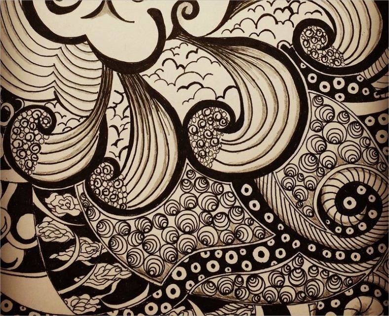 pattern drawing with zentangle 788x640