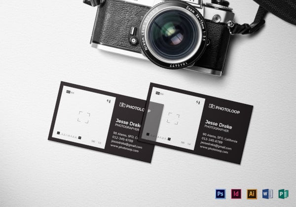 plastic photographer business card template