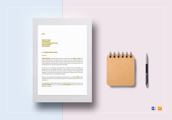 please complete the enclosed questionnaire template