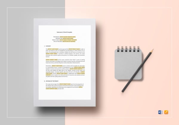 printable statement of work template