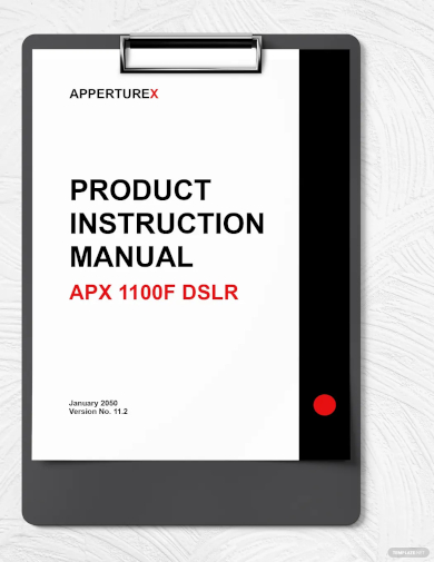 product instruction manual template