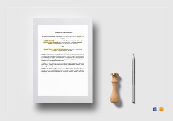 simple outsourcing services agreement template
