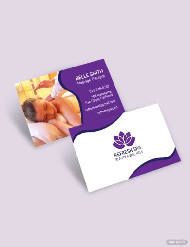spa center business card template
