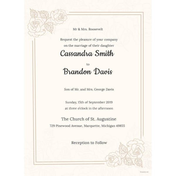 traditional wedding invitation template