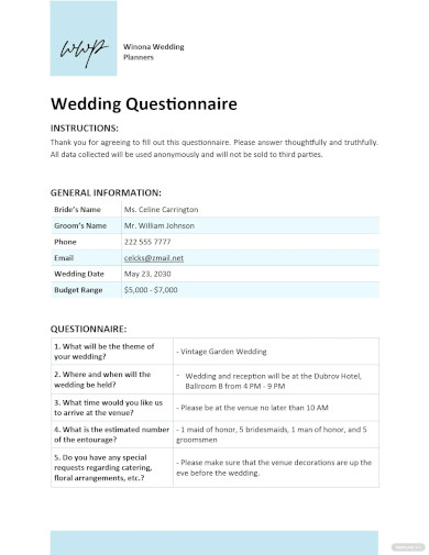 Questionnaire Example On Word 32+ Questionnaire Templates in Word Format