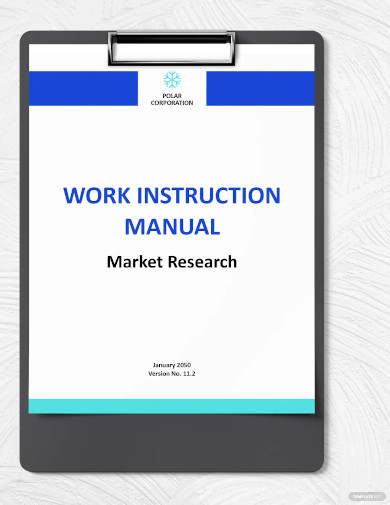 work instruction manual template