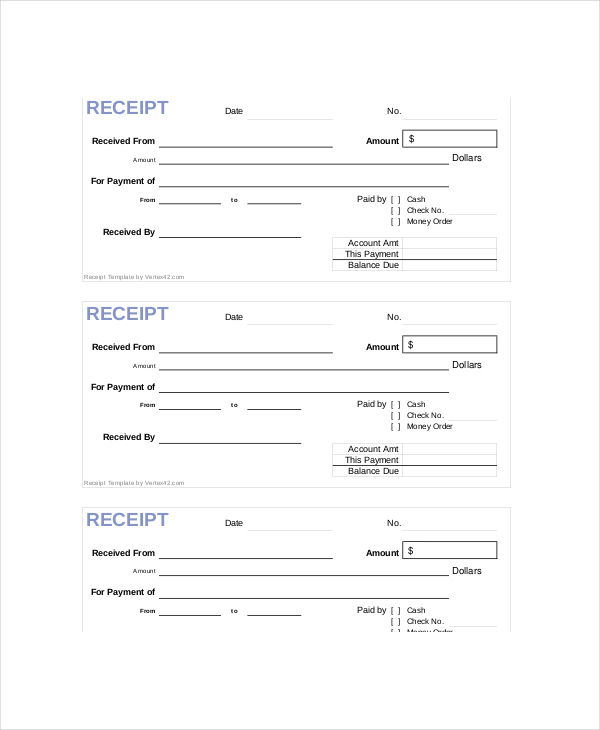 blank receipt template